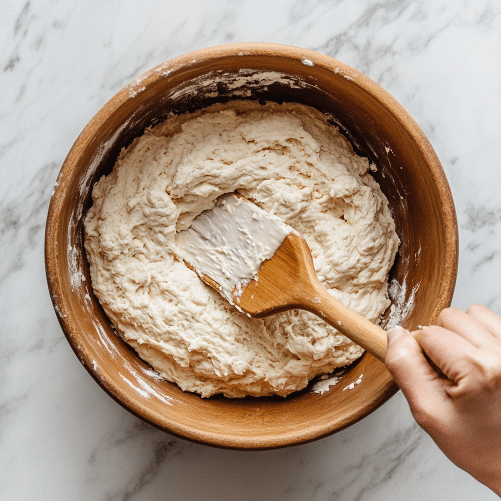 Cottage Cheese Bagels: Delicious High-Protein Breakfast You’ll Love 9 u1471415212 A hand mixing cottage cheese bagel dough in a bow 0103cd19 fd77 4503 9c47 c7839f1380bb 0