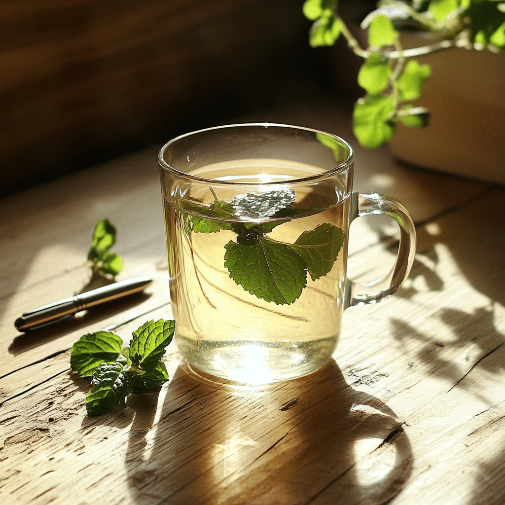 Lemon balm Ozempic recipe drink on kitchen table